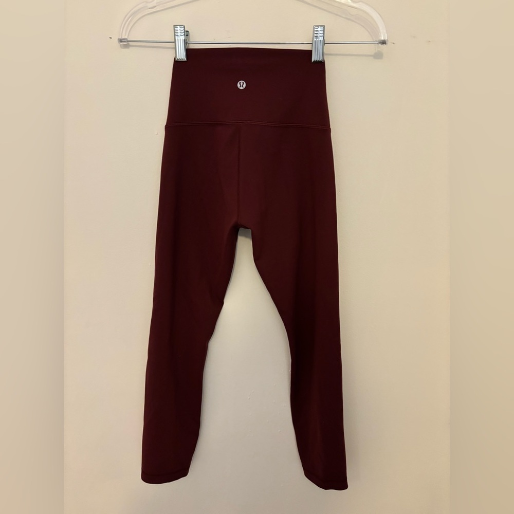 Lululemon Wunder Train High-Rise Crop 23” Burgandy Women’s Size 4 - Picture 3 of 8